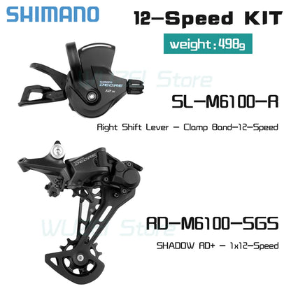SHIMANO DEORE M6100 12-Speed Derailleur & Shifter Lever - RD-M6100-SGS 12V MTB Bicycle Original Parts