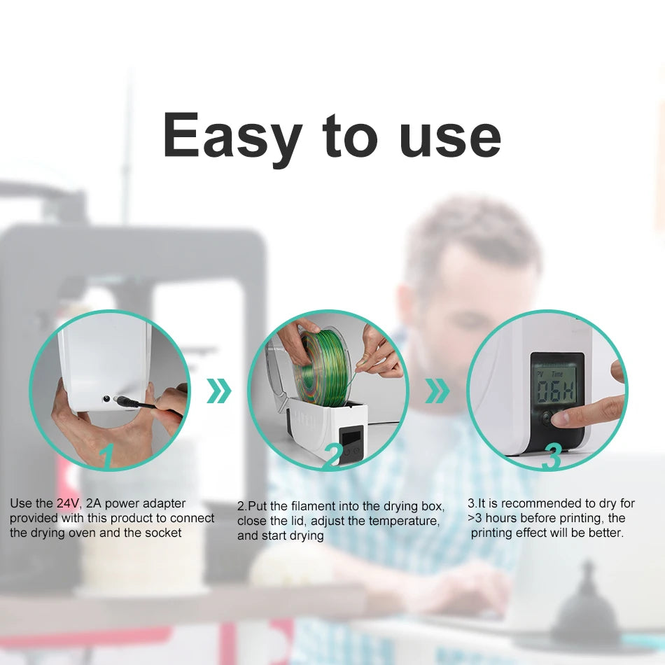 SUNLU S1+ 3D Filament Drying Box – Fila-Dryer Storage Holder for Dry Filament with Fast Heating