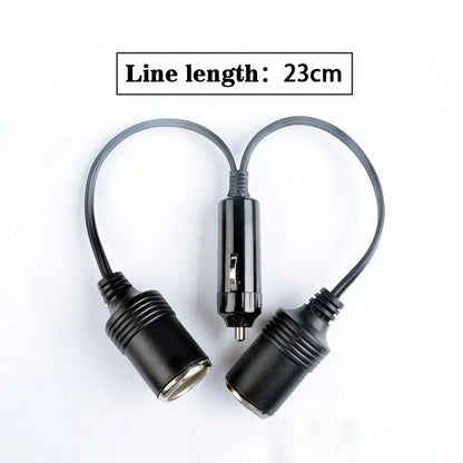 Dual-Port Car Cigarette Lighter Splitter - Universal Female Socket Power Adapter for Automotive Electronics & Accessories