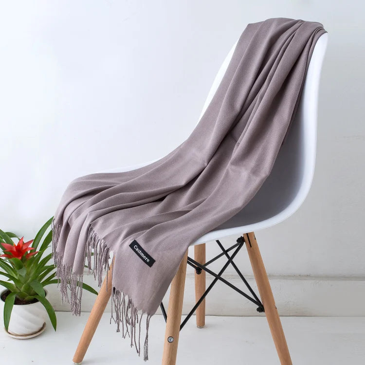 Desgine Solid Cashmere Scarf – Warm Autumn Winter Shawl Wrap with Tassels, Unisex Pashmina for Women and Men 2024