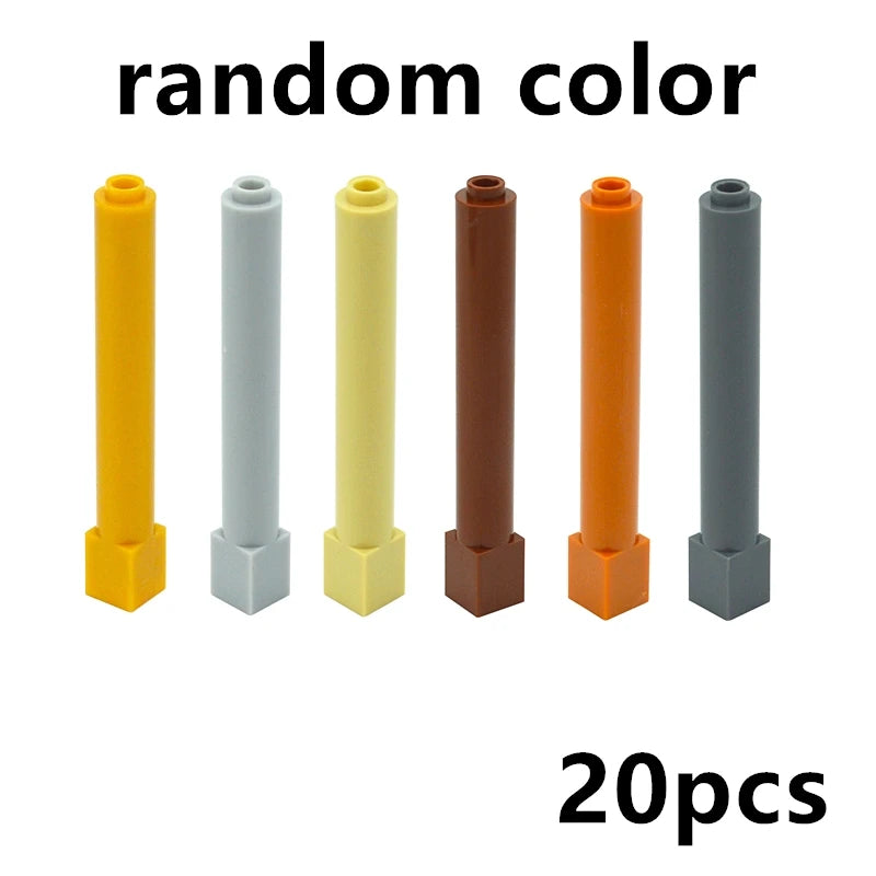 1x1x6 Pillar Building Blocks - DIY Creative Assembly Bricks Compatible with Classic Building Toys, Bulk Educational Model Pieces