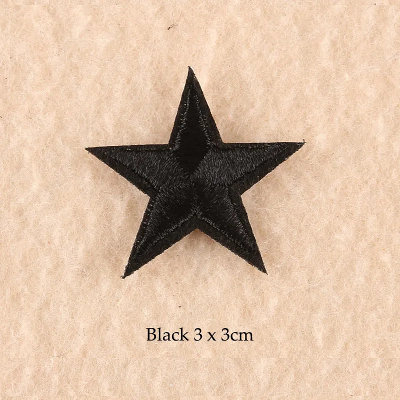 Stars Embroidered Iron-On Patches – Gold, Silver & Colorful Appliqué Stickers for Clothing, Jackets, Bags & DIY Craft Decoration