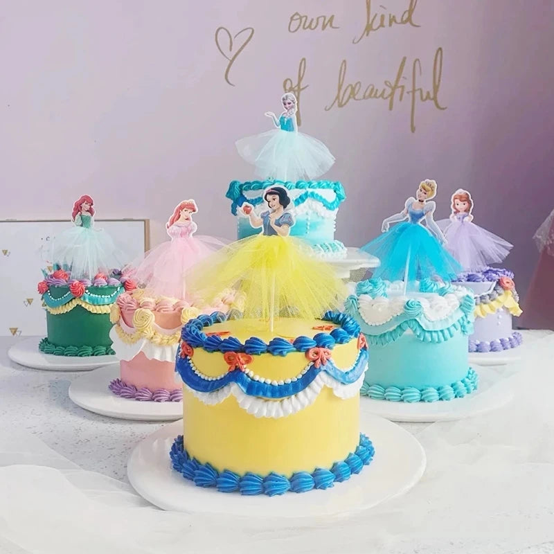 Frozen Elsa Anna Princess Cake Toppers - 1 Piece, Perfect for Girls' Birthday Party Decorations