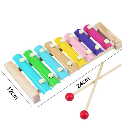 Hot Kids Montessori Wooden Toys – Macaron Blocks Learning Set, Baby Music Rattles & Colorful Educational Blocks