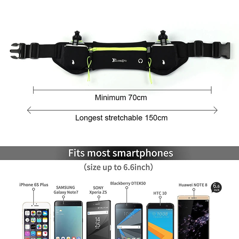 Marathon Trail Running Waist Pack – Dual Pocket Fanny Belt for Phone, Water Bottle & Fitness for Men & Women