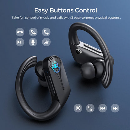 Mpow Flame Solo Wireless Bluetooth Sport Earbuds - IPX7 Waterproof Stereo Bass Headphones with Noise-Reducing Mic