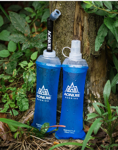 AONIJIE Soft Flask Water Bottle — 250ml/500ml Folding, Collapsible, TPU BPA-Free for Running Hydration Packs, Waist Bags & Vests (SD09/SD10)