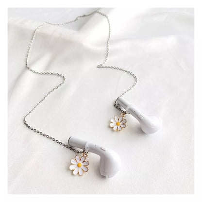 Anti-Lost Daisy Headphone Chain Strap: Women's Wireless Earphone Retention Necklace for AirPods - Best Gift Idea