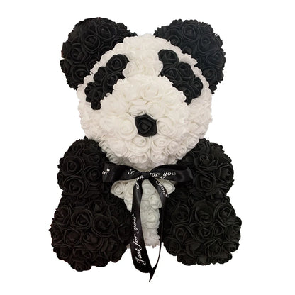 2024 40cm Rose Bear – Heart-Shaped Artificial Flower Teddy Bear for Valentine’s, Wedding, Birthday & Christmas Gifts