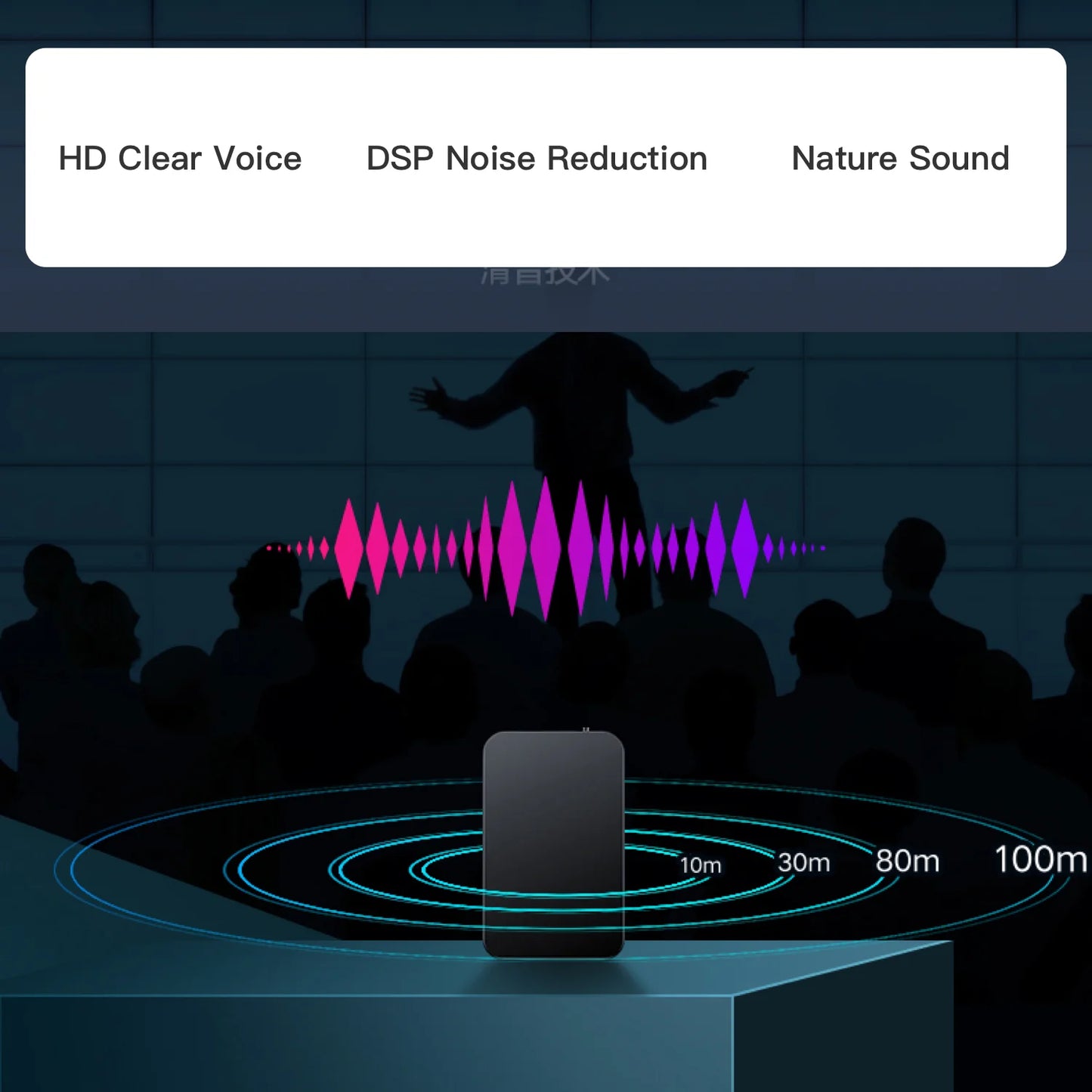 V15 Mini Professional Voice Recorder – Ultra-Thin 64GB/128GB HD Digital Dictaphone for Music, Meetings & Lectures