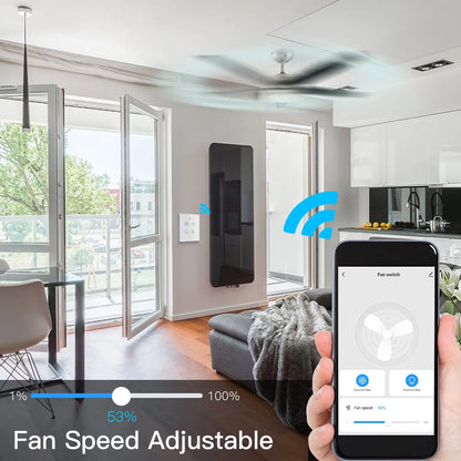 WiFi RF Smart Ceiling Fan Light – 2/3 Way Control, Speed Control, Smart Life/Tuya App, Alexa & Google Home Compatible