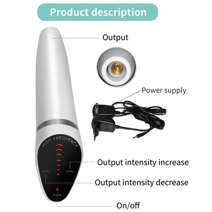 6-in-1 High Frequency Facial Machine — Touch Panel Electrotherapy Wand for Hair, Face, Acne & Skin Care Treatment
