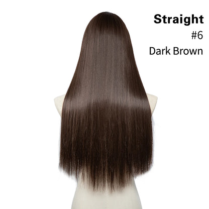 Synthetic U-Part Clip-in Hair Extensions – Long, Straight, Thick Blonde Hairpieces (16, 20, 24 Inch)