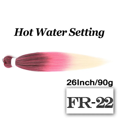 26-Inch Pre-Stretched Braiding Hair Extensions – Synthetic Afro Crochet Braids for DIY, Jumbo Braid in Purple, Pink, Peach & Red