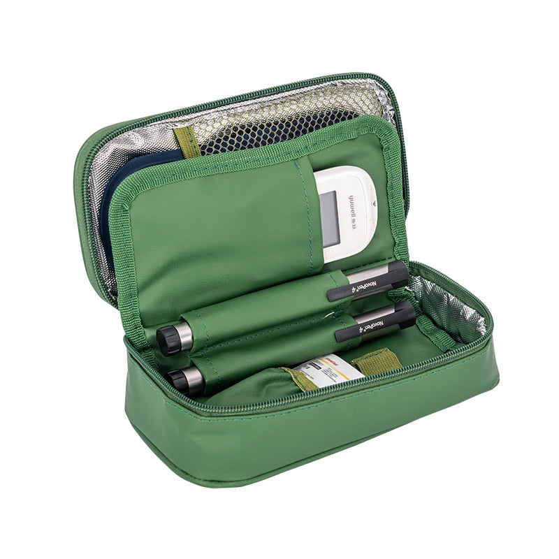 Mega Insulin Cooler Box – Portable Medium-Sized Insulated Travel Case for Diabetics with Nylon Fabric & Aluminum Foil Lining