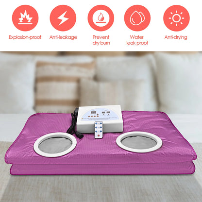 Purple Sauna Blanket with Sleeves – Slimming & Detox Thermal Weight Loss Blanket for Home Spa