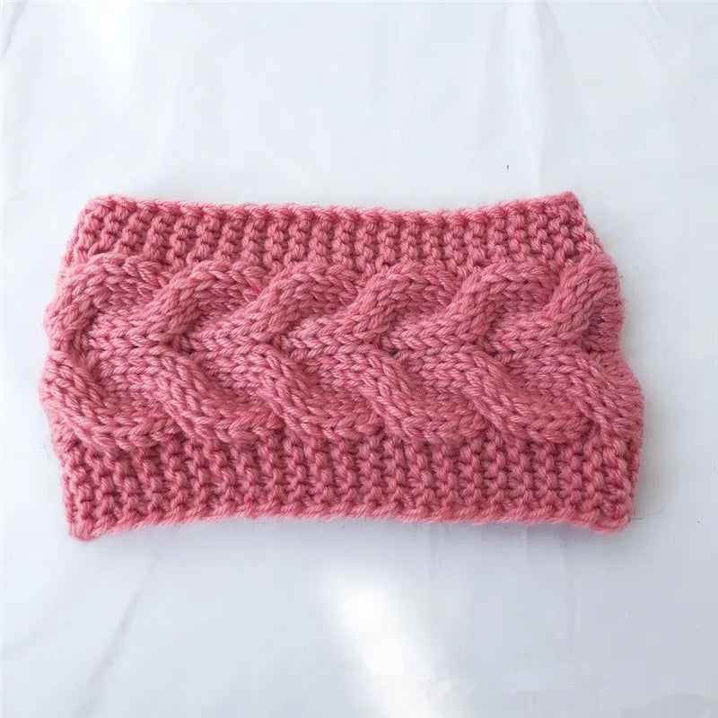 Women's Solid Color Knitted Headband – Elastic Twisted Turban Headwrap, Winter Hair Band for Girls, Fashion Hair Accessories