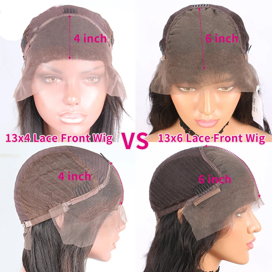 HD Lace Front Human Hair Wig – Straight 13x4 13x6 Transparent Lace Frontal, Pre-Plucked Glueless Wig for Women