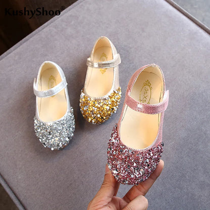 KushyShoo 2021 Girls’ Glitter Princess Shoes – Toddler Dance & Casual Sandals for Spring