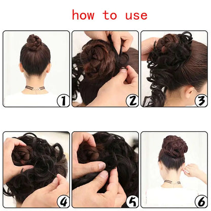 BENEHAIR Messy Hair Bun – Synthetic Chignon Hairpiece Scrunchy for Women Updo Styling