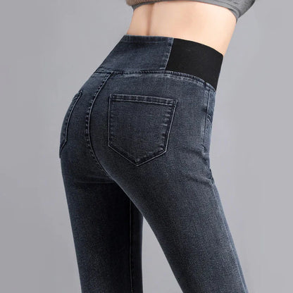 Women's High Waist Skinny Jeans - Oversized 26-38 Slim Denim Pants, Vintage Wash Stretch Pencil Vaqueros Leggings