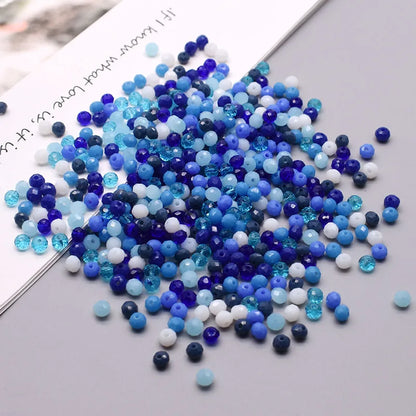 Mixed Color Crystal Glass Beads - 4mm Faceted Rondelle Spacer Beads for DIY Bracelet & Jewelry Making Crafts