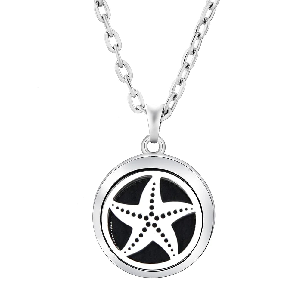 Stainless Steel Tree of Life Aromatherapy Necklace – Essential Oil Diffuser Pendant for Women