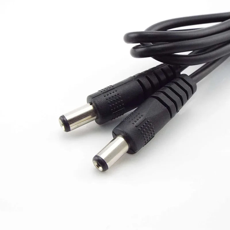 12V 3A DC Male-to-Male Power Cable - 5.5×2.1mm CCTV Adapter Extension Cord 0.5M/1M/2M