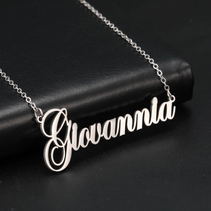 Sipuris Custom Name Necklace - Personalized Gold Stainless Steel Choker Jewelry Gift for Women & Men Wedding Style