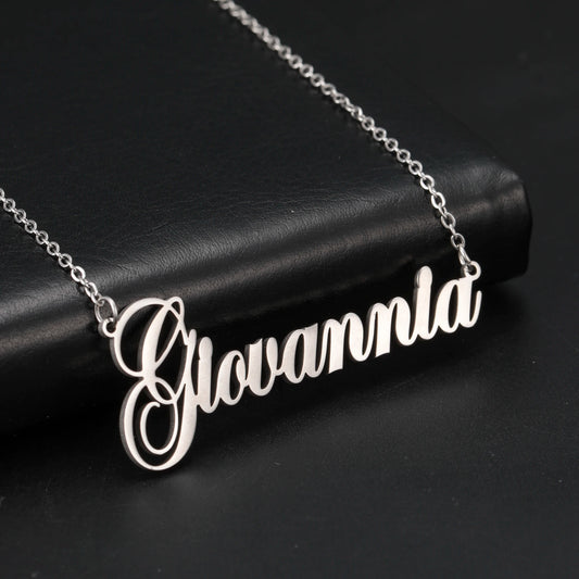 Sipuris Custom Name Necklace - Personalized Gold Stainless Steel Choker Jewelry Gift for Women & Men Wedding Style