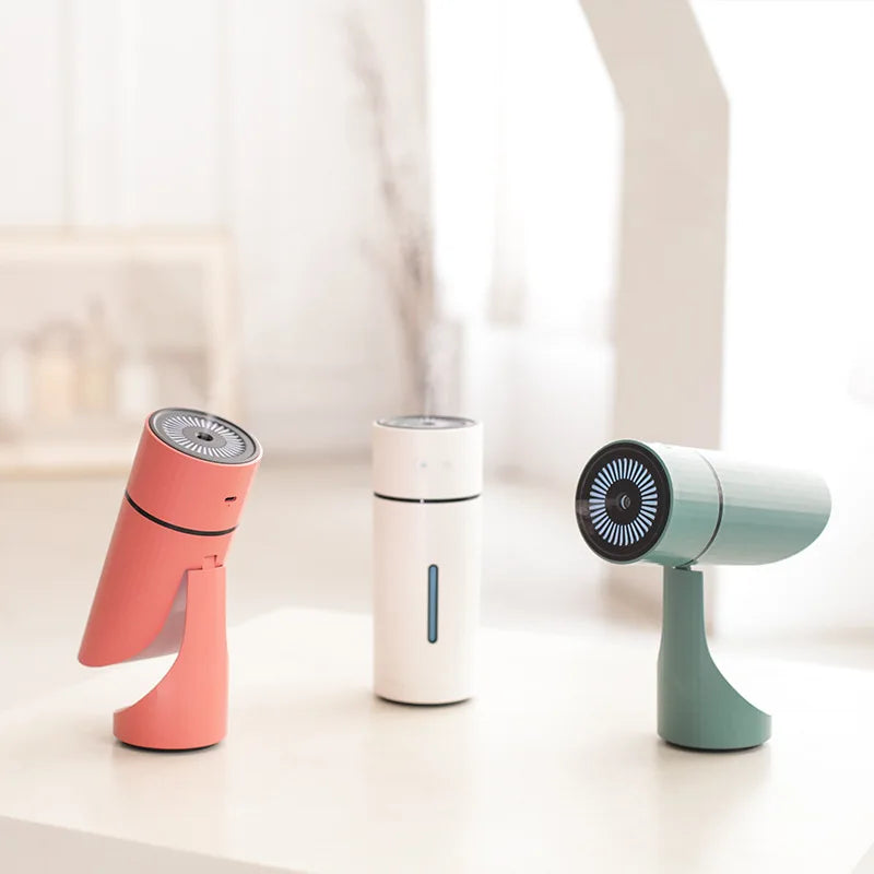 260ML Wireless USB Air Humidifier – Ultrasonic Cool Mist Aromatherapy Diffuser with 1000mAh Rechargeable Battery, Quiet Fogger