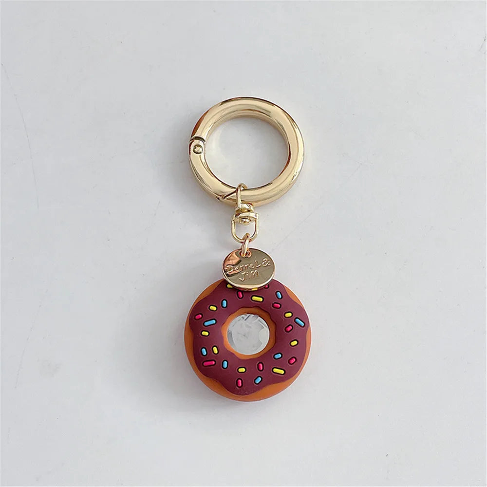 Cartoon Donut Silicone Case for Apple AirTag – Cute Protective GPS Tracker Cover for Dog Collar