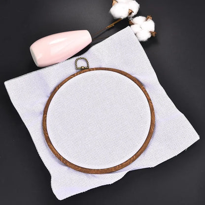 Embroidery Hoop Set - Round Wooden & Plastic Frames for DIY Cross Stitch & Needle Crafts - Sewing Tool