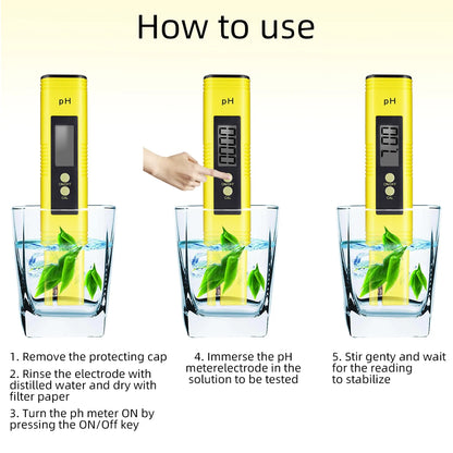 PH & TDS Meter Digital Water Quality Tester - 0-14 PH, 0-9990PPM, LCD Water Purity Analyzer for Aquarium & Filter