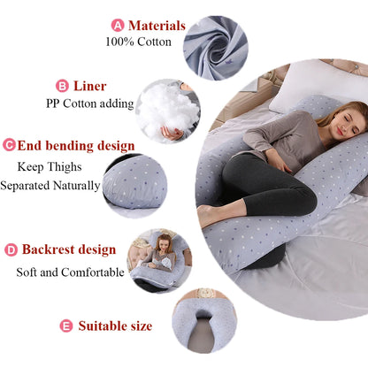 PANGDUBE Pregnancy Pillow 130×70cm – Sleeping, Nursing & Breastfeeding Support Cushion for Women