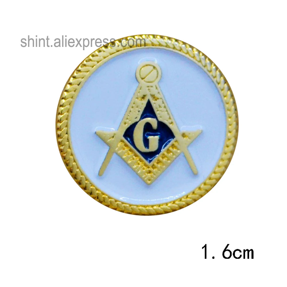 Masonic Freemason Lapel Pin - Forget Me Not Sun Past Master Commemorative Badge for Freemasonry Accessories & Collectors