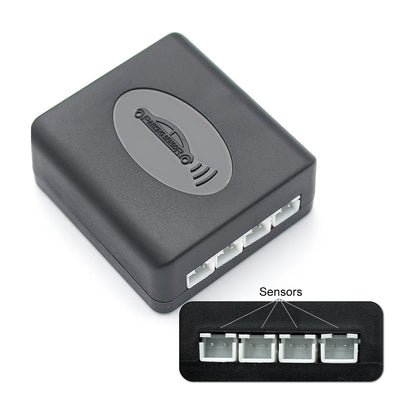 GreenYi Car Parking Sensor System - Parktronics with 4 Flat Sensors (Black/Silver/White, 13mm), Reverse Radar with Buzzer Alarm