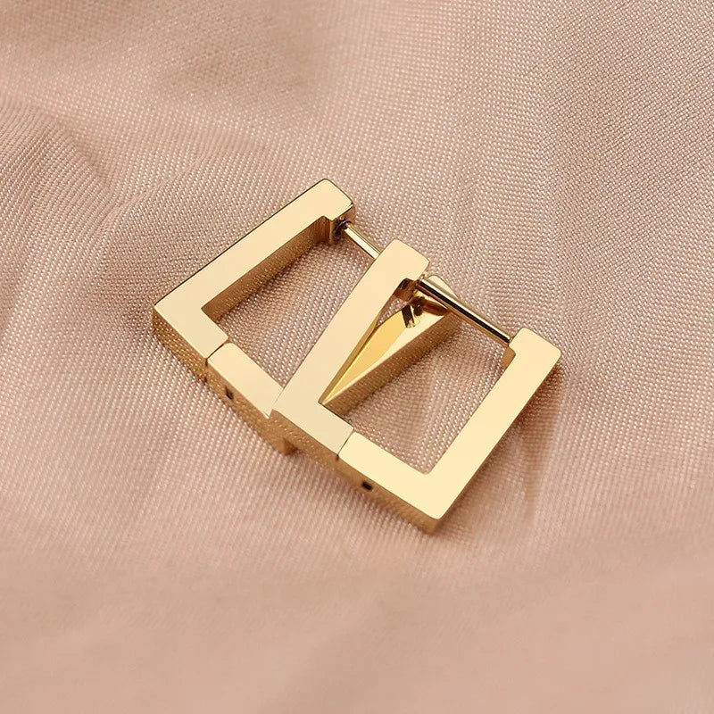 MEYRROYU Stainless Steel Mini Hoop Earrings – 3 Color Geometric Jewelry for Women & Men