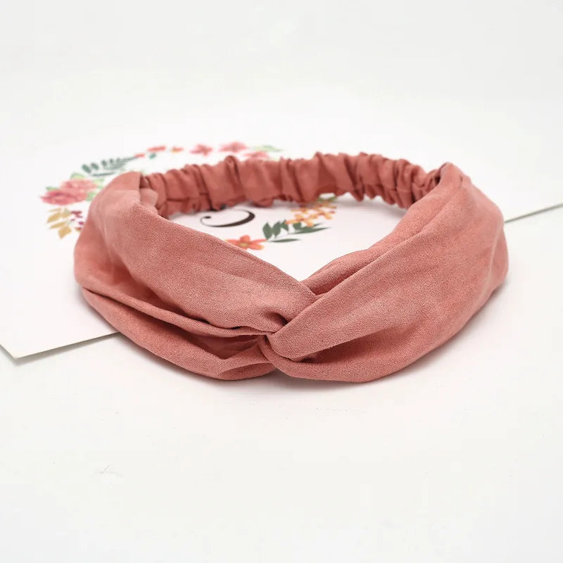 Women Cross Top Knot Headband – Elastic Soft Solid Color Hair Bands, Twisted Knotted Headwrap, Hair Accessories for Girls