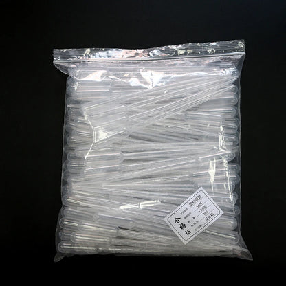 100PCS Laboratory Pipette Set — Plastic Disposable Graduated Droppers, 0.2/0.5/1/2/3/5/10mL for Liquid Measurement