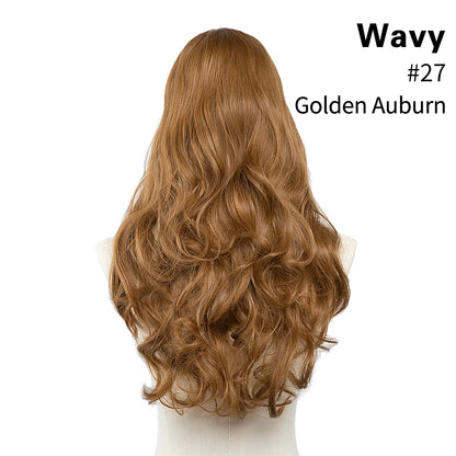 Synthetic U-Part Clip-in Hair Extensions – Long, Straight, Thick Blonde Hairpieces (16, 20, 24 Inch)