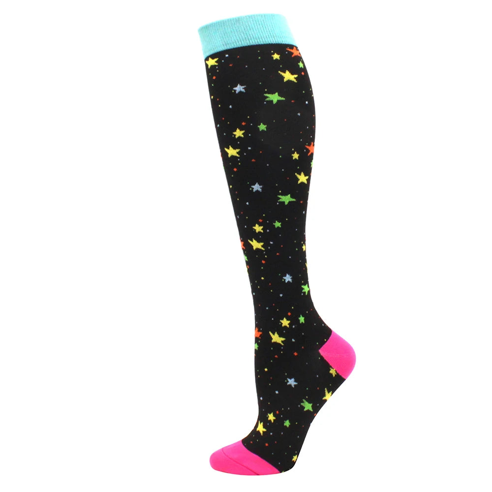 Compression Support Socks for Men & Women – Running Nursing Stockings for Edema, Varicose Veins & Blood Circulation Sports Wear