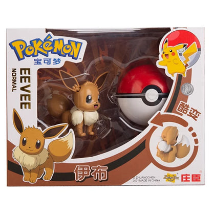 Genuine Pokémon Action Figures Set with Original Box – Pikachu, Charizard, Greninja, Pokéball Deformation Model Toys Gift