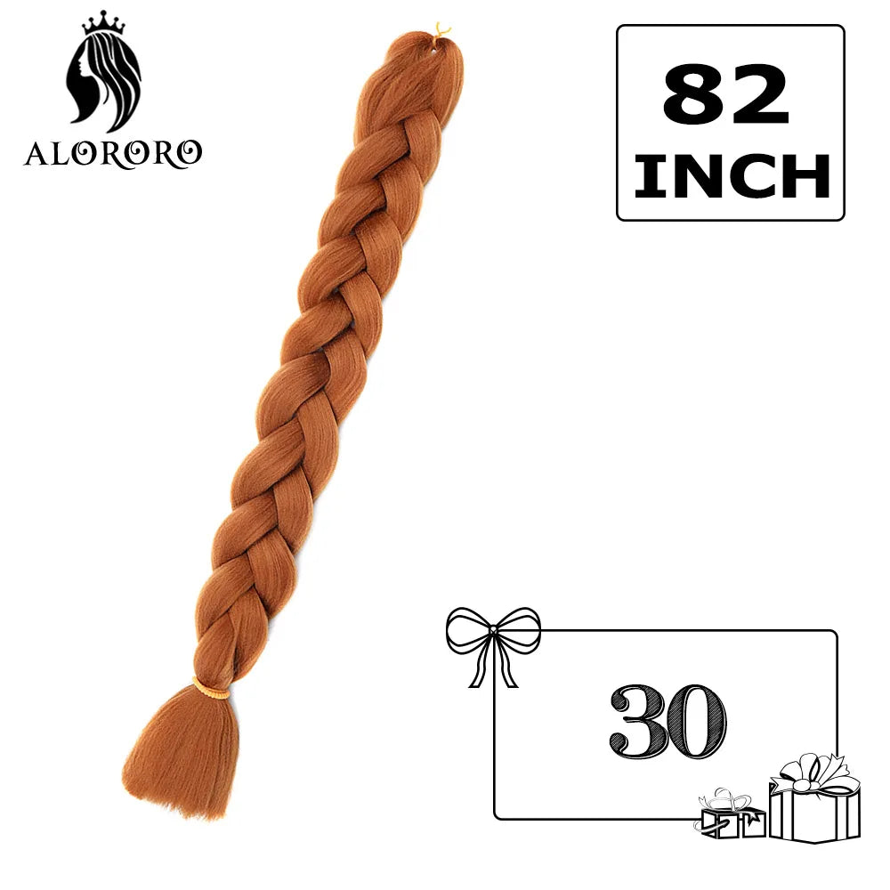 82-Inch Synthetic Braiding Hair Extensions – Jumbo Crochet Box Twist Braids in Green, Red, Pink & Yellow, Pure Color Wholesale