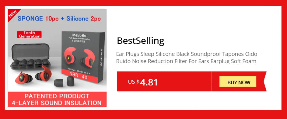 Universal Sleep Earplugs – Noise Reduction Ear Plugs for Comfortable Rest & Noise Blocking
