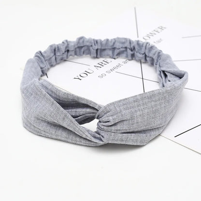 Women Cross Top Knot Headband – Elastic Soft Solid Color Hair Bands, Twisted Knotted Headwrap, Hair Accessories for Girls