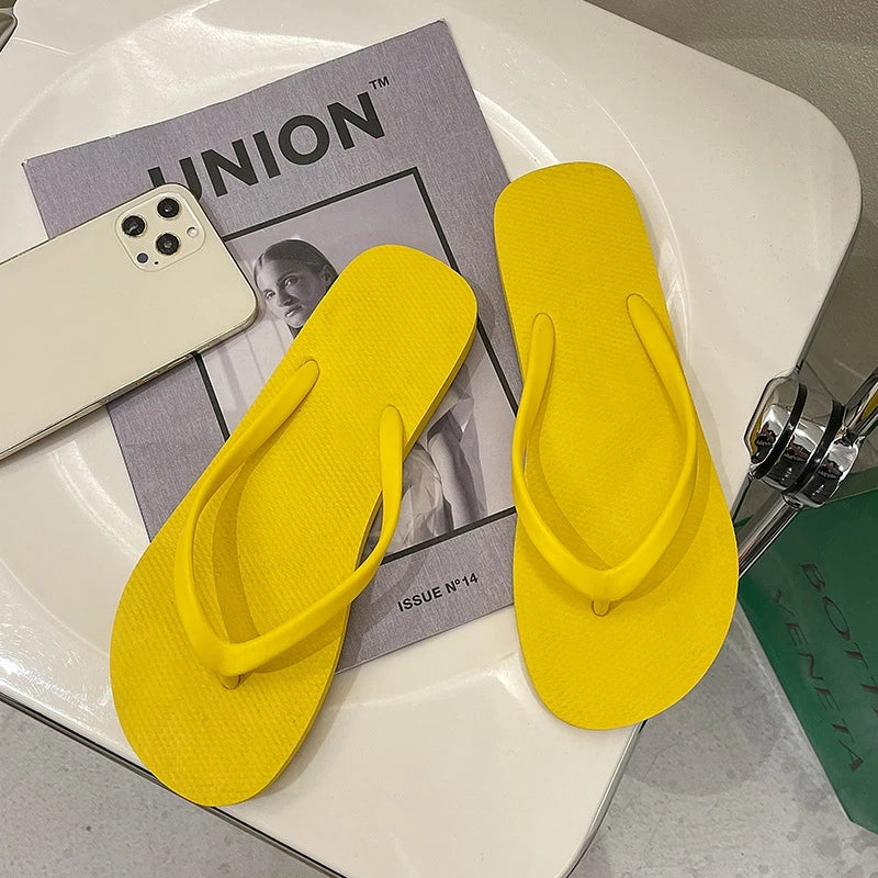 Women's Summer Flat Flip Flops - Comfortable Indoor Home Slippers in Multiple Colors