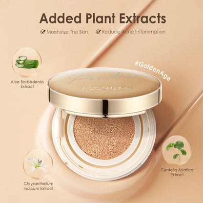 FOCALLURE Poreless BB Air Cushion – Whitening CC Cream Foundation, Waterproof Matte Concealer Makeup