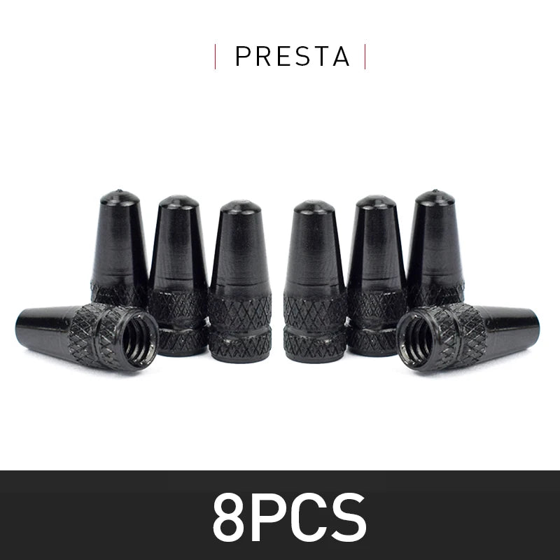 4/8PCS Aluminum Alloy Bicycle Tire Valve Caps – Dustproof Presta Valve Protectors for MTB & Road Bikes