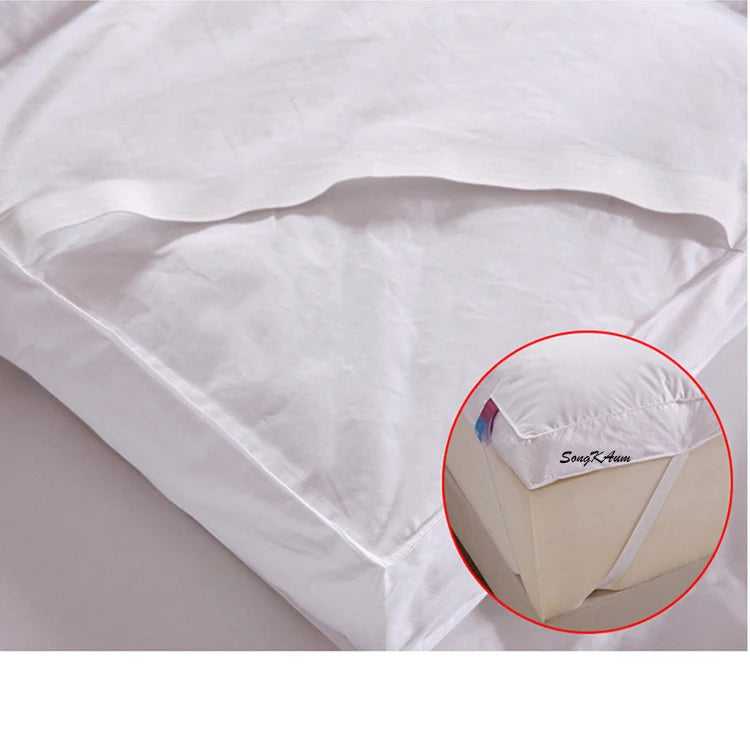 SongKAum 100% White Goose Down Mattress – Thickened, Warm Tatami Pad for Luxury Five-Star Comfort, King & Queen Size